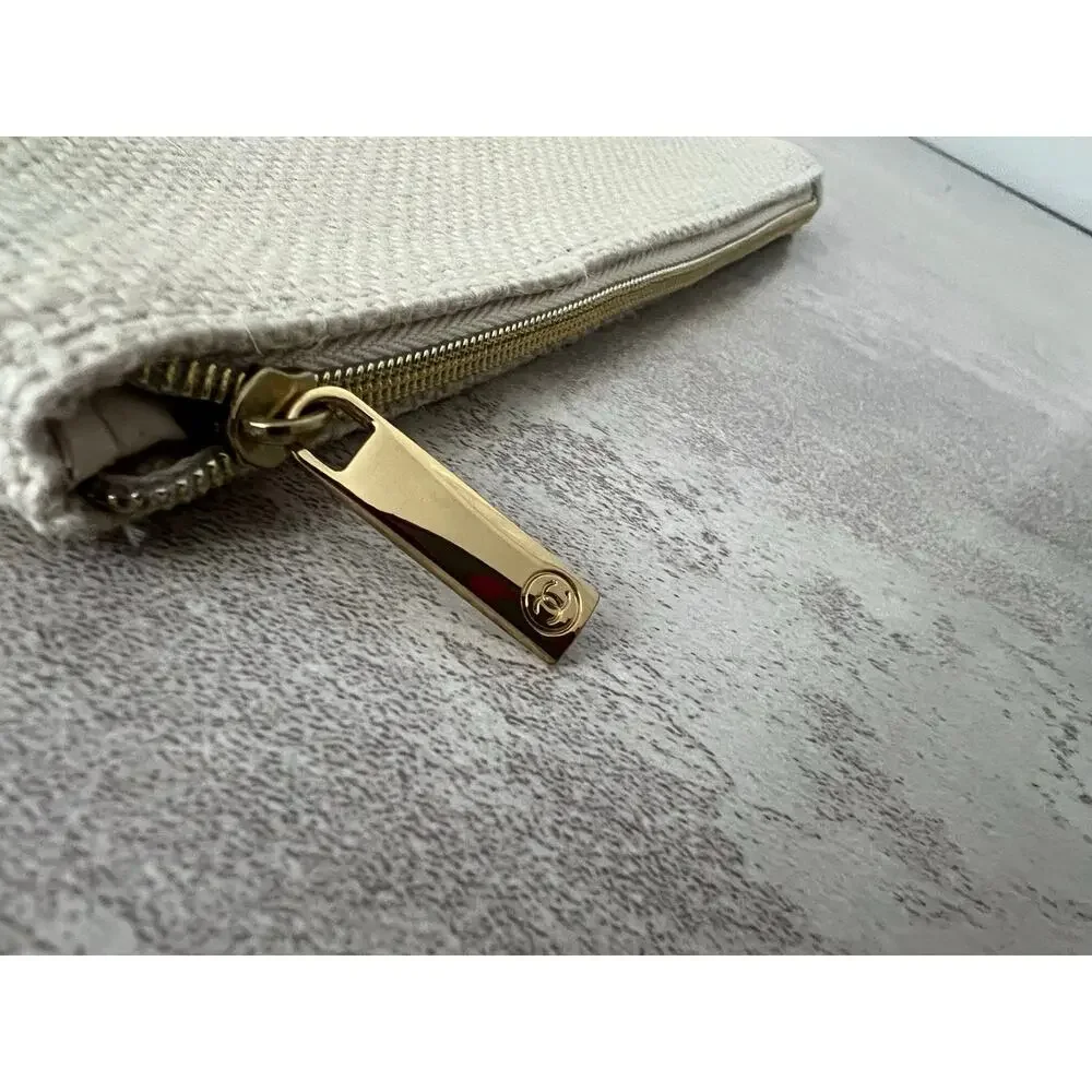 Chanel Coco Mademoiselle Makeup GoldPouch Bag GWP Zipper Closure